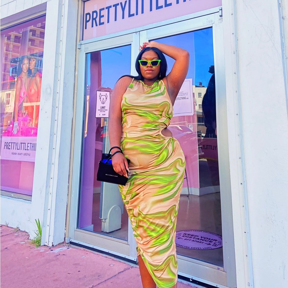Pretty little thing long side cut out dress